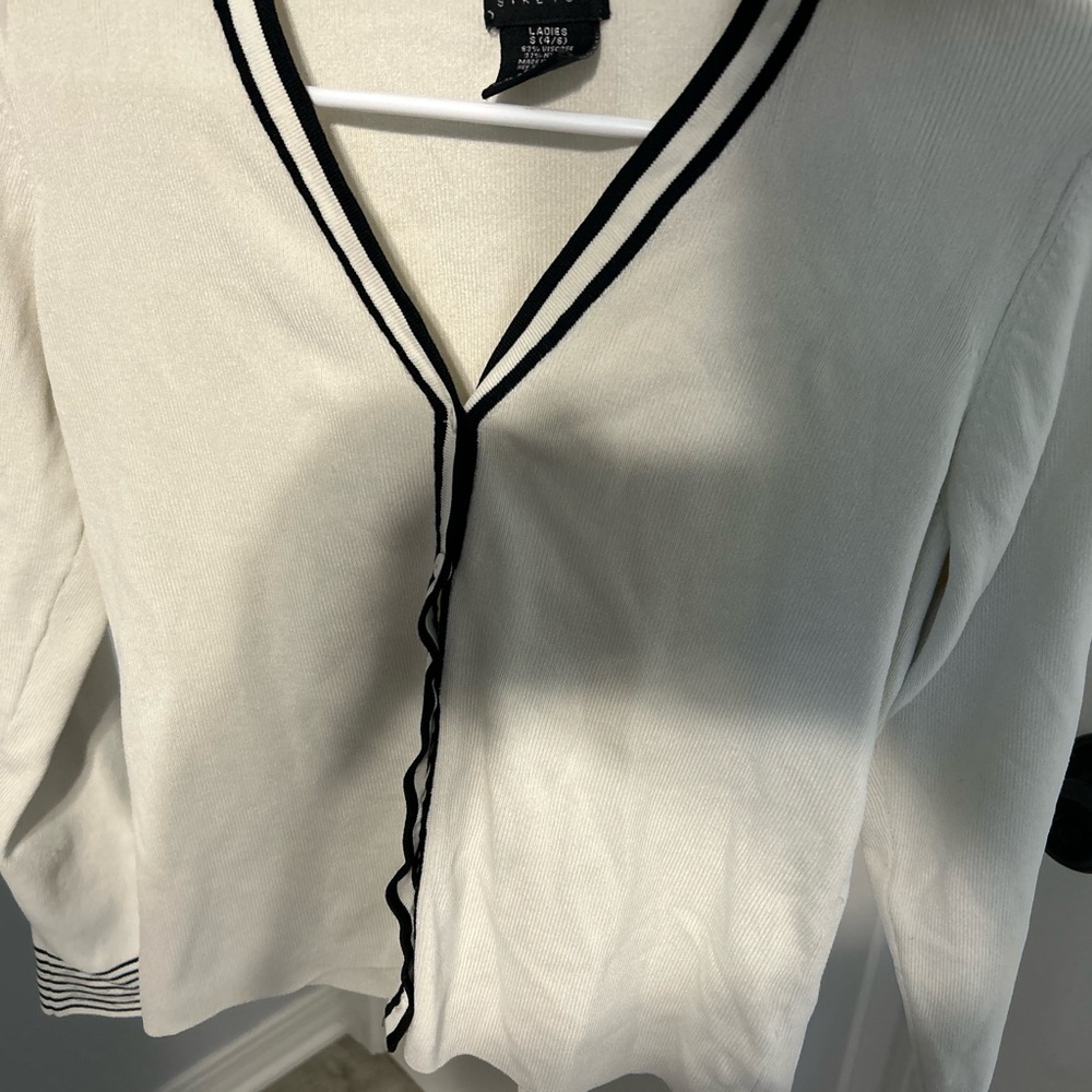 White Button Up Sweater